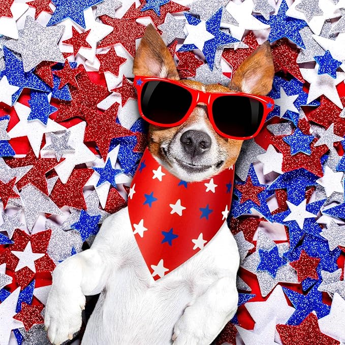 Preboun 50 Pcs Patriotic Dog Bandanas Bulk 4th of July Bandanas - Image 2
