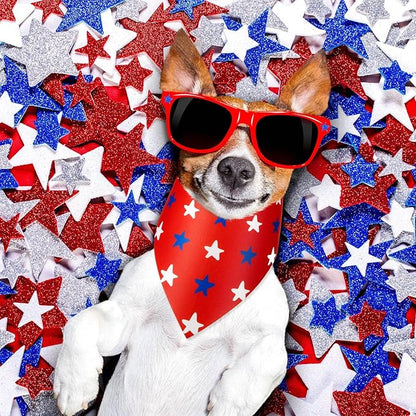 Preboun 50 Pcs Patriotic Dog Bandanas Bulk 4th of July Bandanas - Image 2