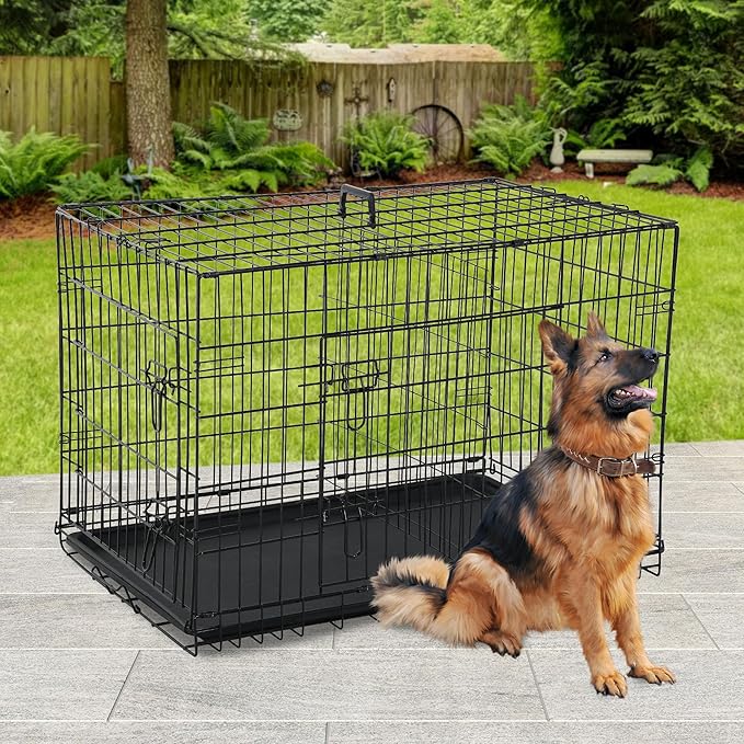 BestPet | 42" Dog Crate | Black | Foldable Metal Kennel - Image 2