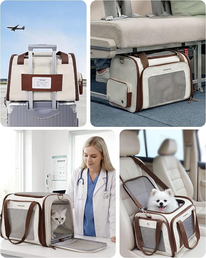 Homespon Soft-Sided Cat Carrier Dog Carrier, 34.5L Airline Approved Pet Carrier - Image 7