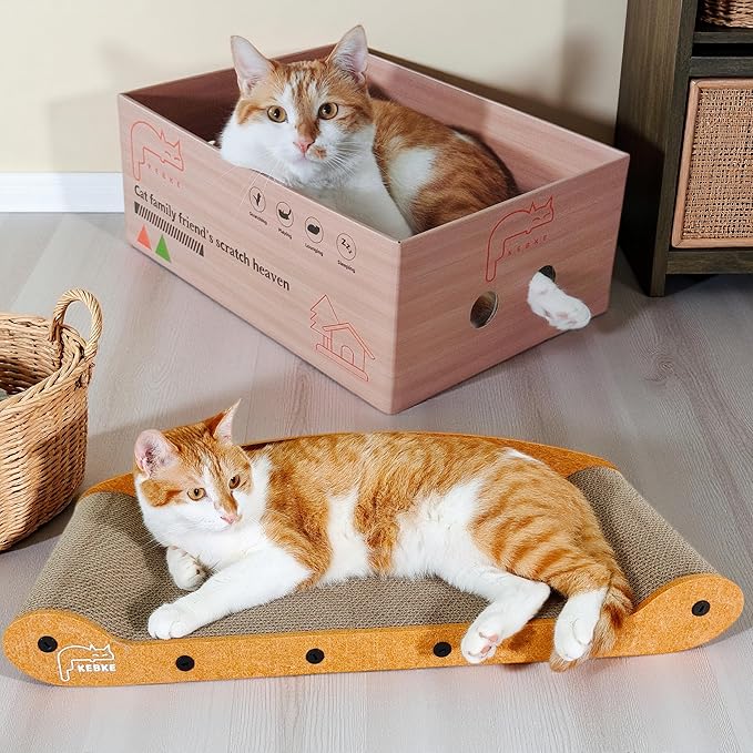Cat Scratcher Bed 27 Inch Cat Couch Scratcher &16 Inch Cat Scratch Box - Image 6