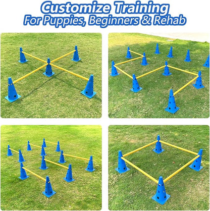 Dog Agility Hurdle Cone Set, Adjustable Height Dog Agility Course - Image 3