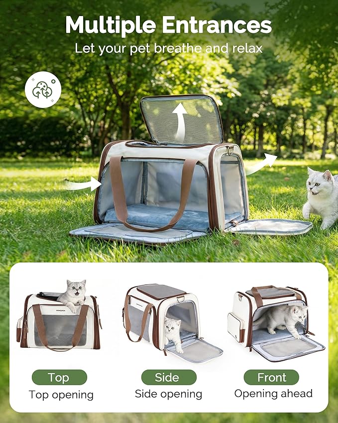 Homespon Soft-Sided Cat Carrier Dog Carrier, 34.5L Airline Approved Pet Carrier - Image 4