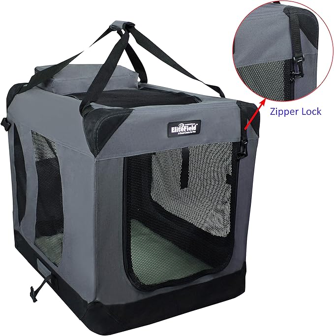 EliteField 3-Door Folding Soft Dog Crate - Image 5