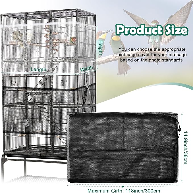Catcan 2 Pack Bird Cage Seed Catcher Guard, Bird Cage Cover, Heavy Duty - Image 2