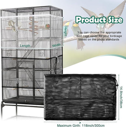 Catcan 2 Pack Bird Cage Seed Catcher Guard, Bird Cage Cover, Heavy Duty - Image 2