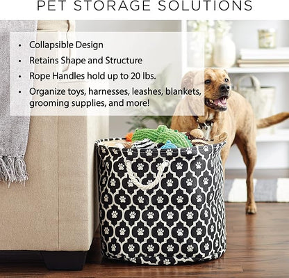 Bone Dry Pet Storage Collection Lattice Paw Print, Small Round - Image 7