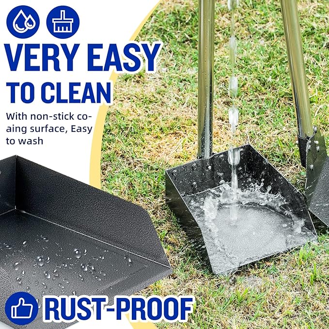 Pooper Scooper for Large Dogs, Adjustable Long Handle Metal Tray and Spade Poop - Image 4