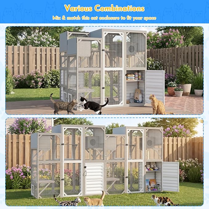Ketive Catio Outdoor Cat Enclosure Large Walk-in Cat House - Image 8