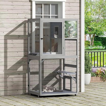COZIWOW Outdoor Wooden Cat Catio – Weatherproof, Easy Assembly, - Image 6