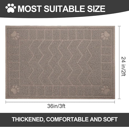 Cat Litter Mat, Litter Trapping Mat Soft on Kitty Paws, Waterproof, Easy Clean - Image 2