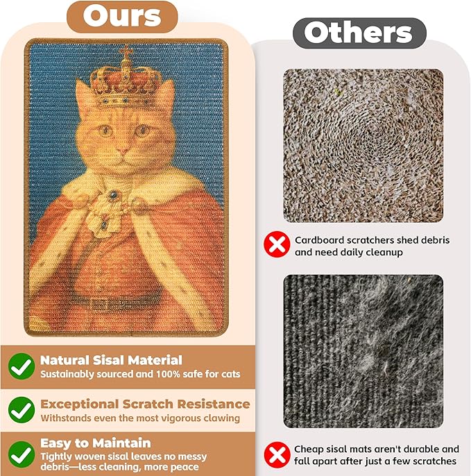 Sisal Cat Scratcher Mat, Cat Wall Scratcher - Image 4