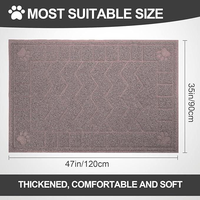 Cat Litter Mat, Litter Trapping Mat Soft on Kitty Paws, Waterproof, Easy Clean - Image 2