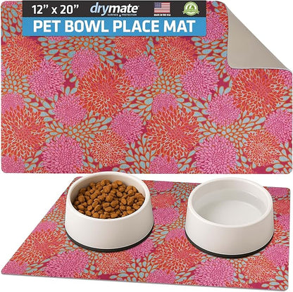 Drymate Pet Bowl Placemat, Dog & Cat Food Feeding Mat by Drymate