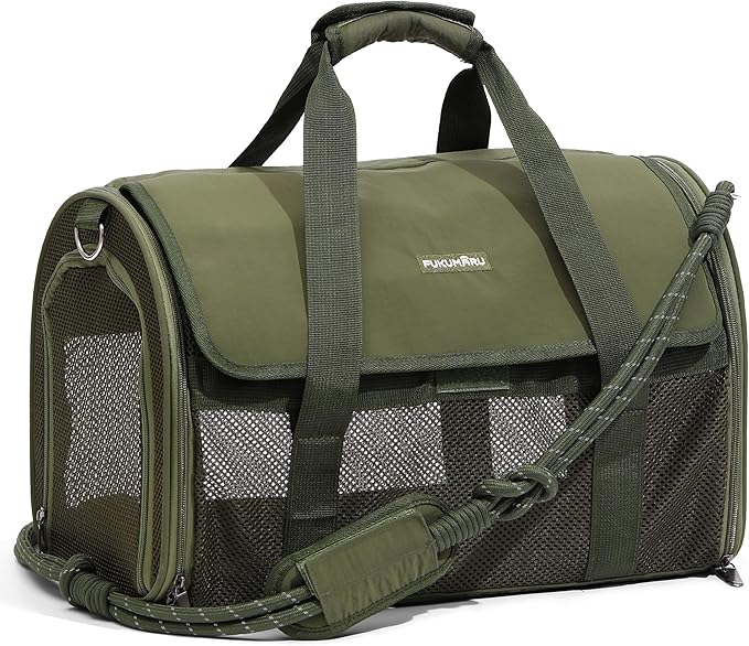 FUKUMARU Cat Carrier, Light & Airy Pet Carrier, 2-in-1 Shoulder Strap Leash by FUKUMARU