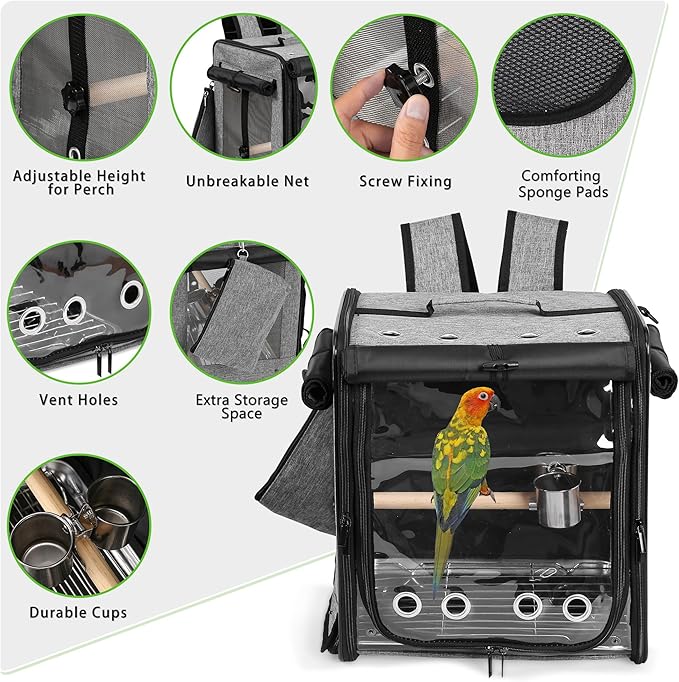 Sanmoncare Bird Carrier for Car Travel - Image 5