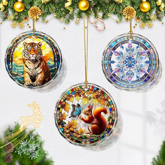 Squirrel Stained Glass Ornament, Squirrel Decorative Hanging Ornaments - Image 5