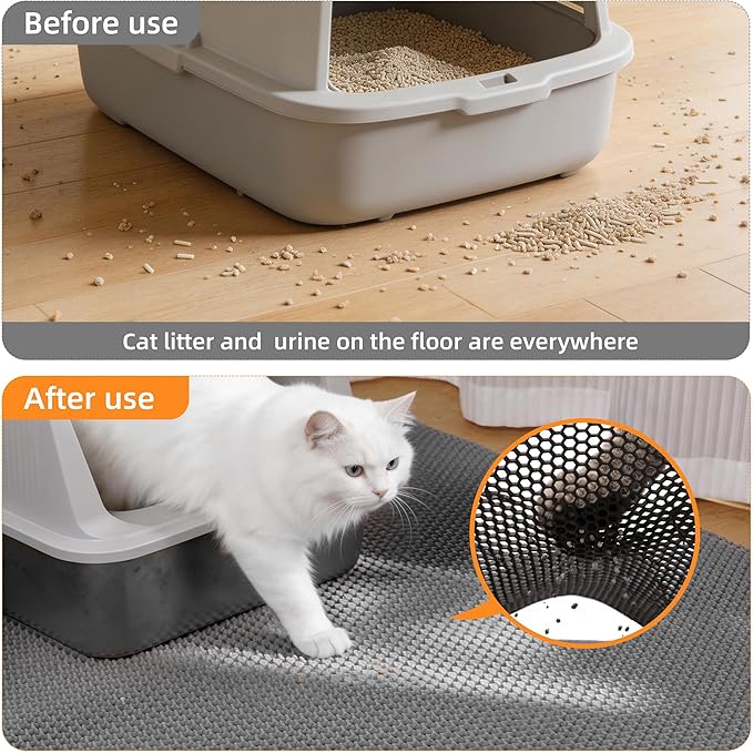 Large Cat Litter Mat for Litter Box, Non-Slip Water Proof Kitty Litter Pad - Image 7