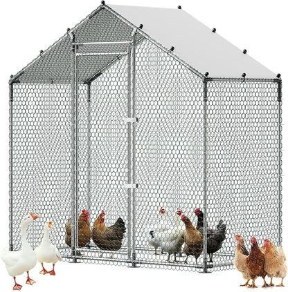 VEVOR Large Metal Chicken Coop, 6.6 x 3.3 x 6.6 ft, Walk-in Chicken Run House by VEVOR