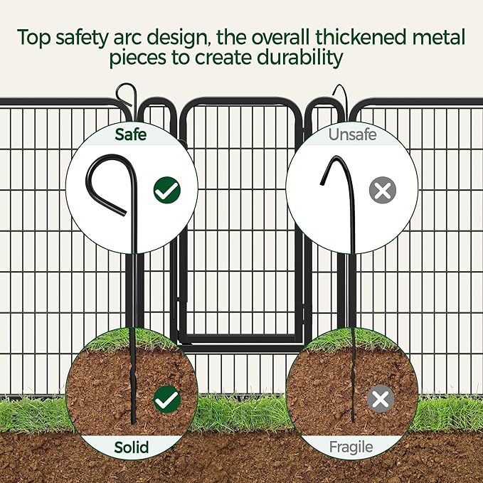 Yaheetech Dog Playpen, 40 Inch 8 Panels Heavy Duty Metal Pet Fence - Image 4