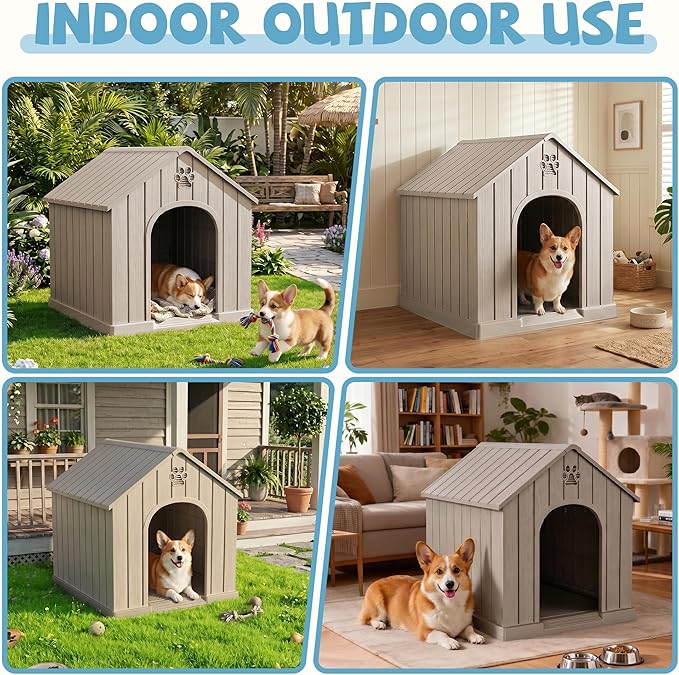 EFU Small Dog House Outdoor Indoor, Waterproof Puppy Dog House - Image 2