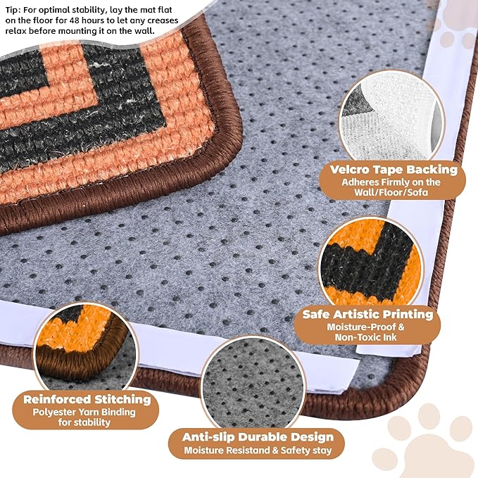 Cat Scratcher Mat, Natural Sisal Cat Scratch Pad, 23.6x15.7 Inch Horizontal Cat - Image 3
