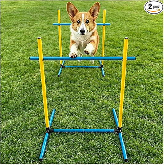 Dog Agility Training Hurdle Set, Adjustable PVC Jump Bars by Unknown