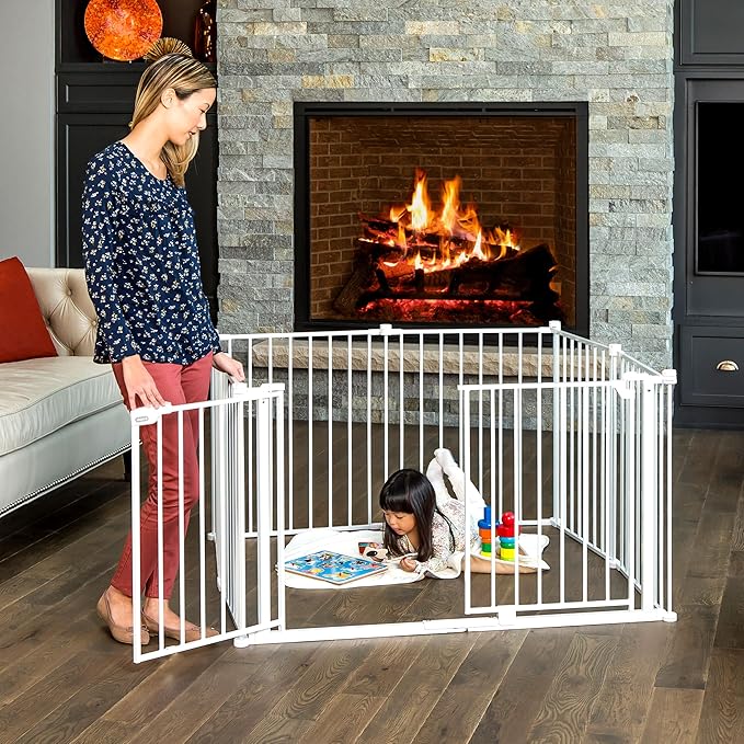 Regalo Safety 192" Double Door Super Wide Baby Gate & Play Yard, 8-Panel - Image 5