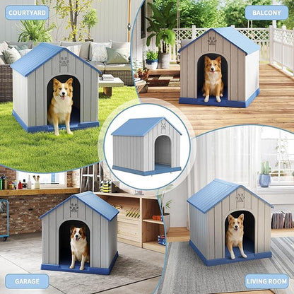 Large Dog House Outdoor Weatherproof，Waterproof Resin Outside Dog House - Image 7