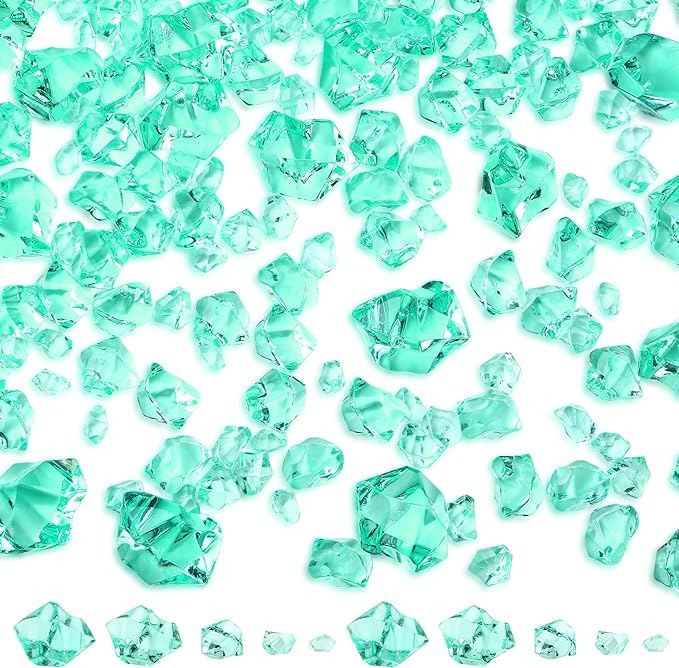 700Pcs Fake Ice Cubes Turquoise 5 Size Acrylic Ice by NUKAYAI