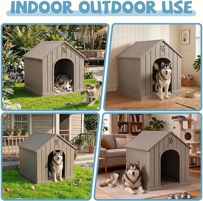 EFU Large Dog House Outdoor Indoor, Waterproof Puppy Dog House - Image 2