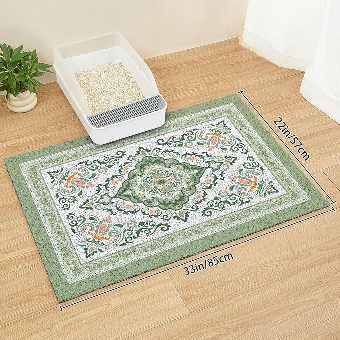 Unicorn Catcher Cat Litter Mat 33" x 22" Non-Slip Litter Box Mat Washable - Image 6