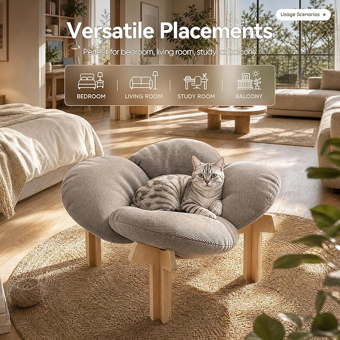JUNSPOW Elevated Cat Bed for Indoor & Outdoor Cats, Removable Soft Cushion - Image 8
