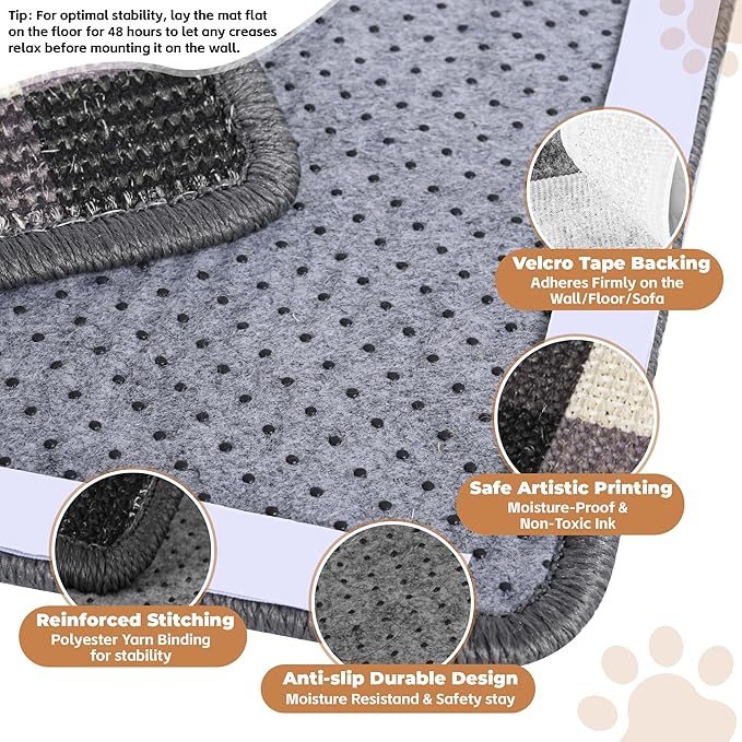 Cat Scratcher Mat, Natural Sisal Cat Scratch Pad, 23.6x15.7 Inch Horizontal Cat - Image 3