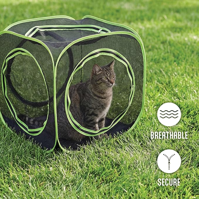 Kitty City Large Outdoor Cat Play Cube, Mesh Pop-Up Cat Enclosure - Image 5