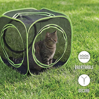 Kitty City Large Outdoor Cat Play Cube, Mesh Pop-Up Cat Enclosure - Image 5
