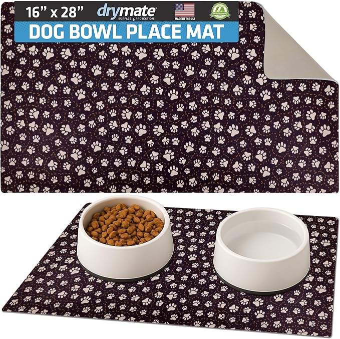 Drymate Pet Bowl Placemat, Dog & Cat Food Feeding Mat by Drymate