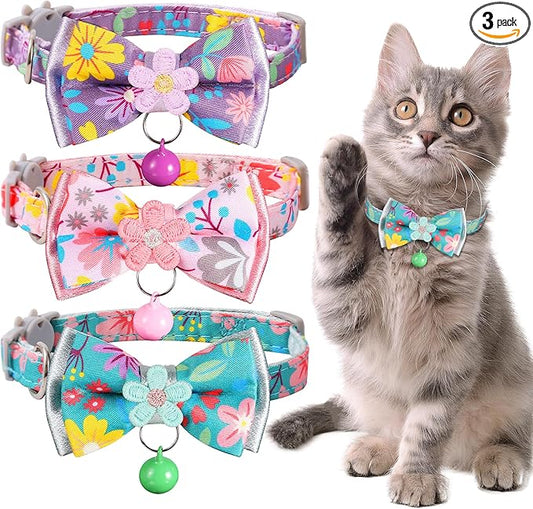 Cat Collar Breakaway, HYQHYX Floral Kitten Collar by HYQHYX