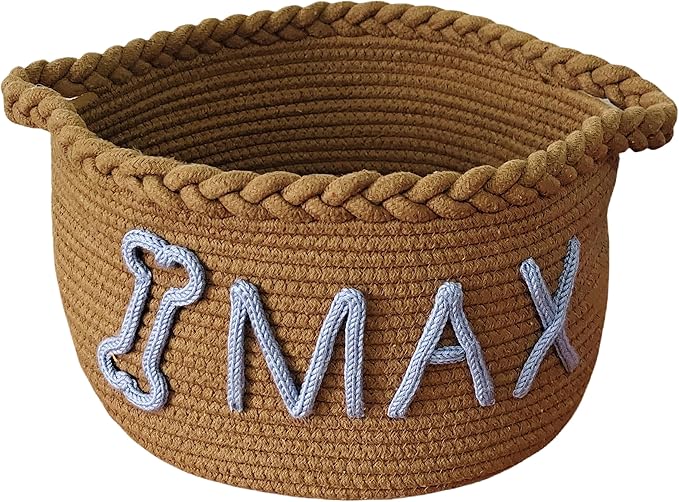 JUPPE Pet Dog Basket with Personalized Name, Dog Toys Storage Organizer Custom - Image 8