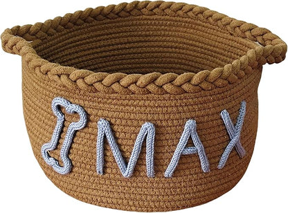 JUPPE Pet Dog Basket with Personalized Name, Dog Toys Storage Organizer Custom - Image 8
