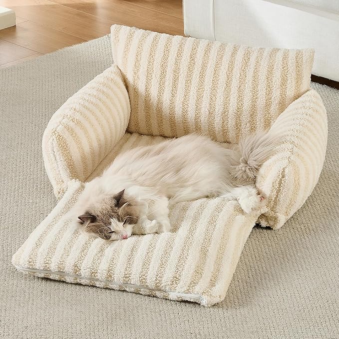 Hollypet Cat Bed Fluffy Plush Multifunctional Double-Layer Machine Washable - Image 6