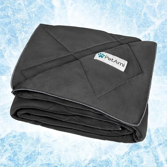 PetAmi Premium Cooling Dog Blanket | Lightweight Fluffy Pet Throw Blanket Bed by PetAmi
