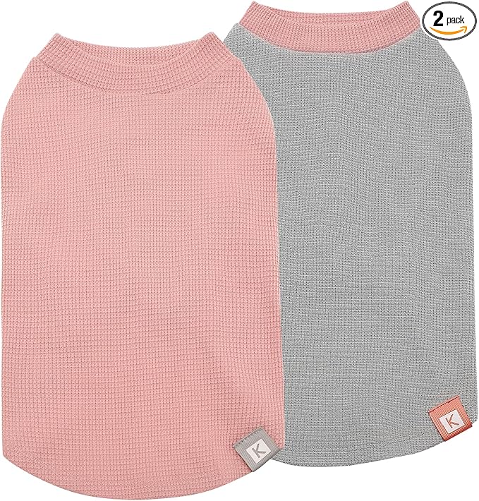 KYEESE 2Pack Dog Shirts Waffle for Small Dogs Stretchy T-Shirts Lightweight by KYEESE