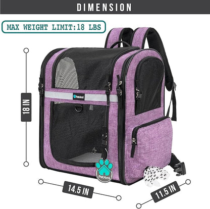 PetAmi Dog Backpack Carrier For Small Large Cat, Ventilated Pet Hiking Backpack - Image 2