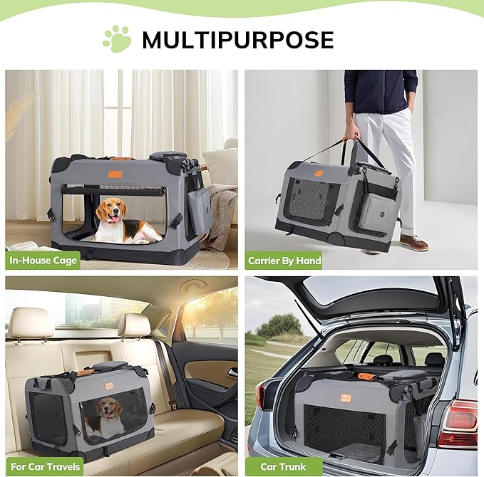 Morpilot 24-inch Portable Collapsible Dog Crate: Travel Dog Crate Soft-Sided - Image 4