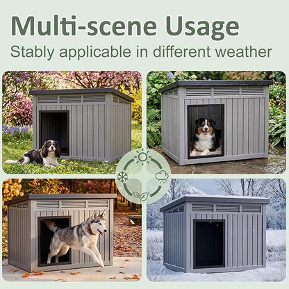 DRATO Small Dog House, Weatherproof Resin Dog House Outdoor - Image 5
