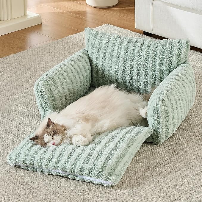 Hollypet Cat Bed Fluffy Plush Multifunctional Double-Layer Machine Washable - Image 6