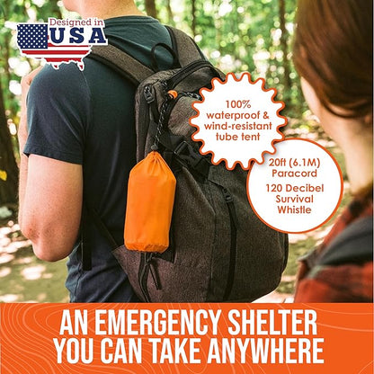 Go Time Gear Survival Life Tent • 2 Person Mylar Emergency Shelter Tube Tent + - Image 2