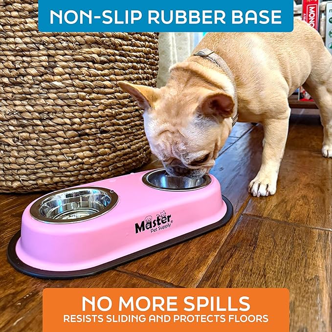 Master Pet Supply Double Dog Bowls Set - Image 4