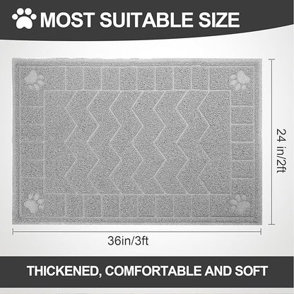 Cat Litter Mat, Litter Trapping Mat Soft on Kitty Paws, Waterproof, Easy Clean - Image 2